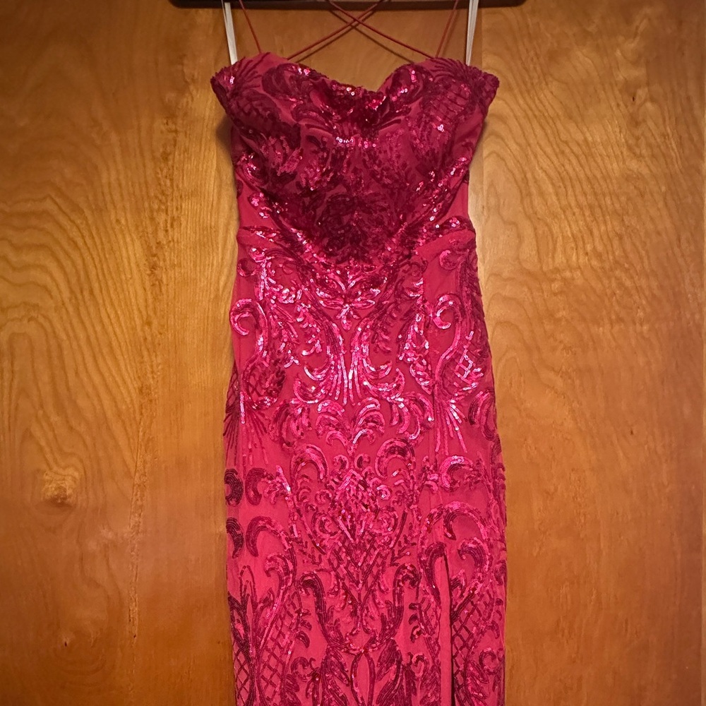 Hot Pink Sequin Bodycon Dress for Prom, Formals